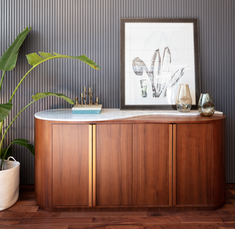 Wave Buffet White Carara Marble
